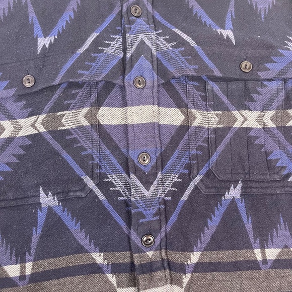 Vintage Polo Ralph Lauren Shirt Blue Aztec Southwestern - Picture 3 of 5